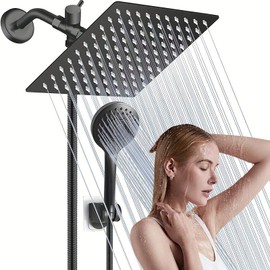 Regaderas para Baño de Lluvia de Alta Presión, Set de 10'' Cabeza de Ducha de Alta Presion, Regaderas para Baño con 5 Modos Regadera de Mano Brazo de 