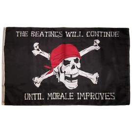 Trade Winds 3x5 The Beatings Will Continue Woven Poly Nylon Flag 5x3 Banner Heavy Duty Fade Resistant Premium