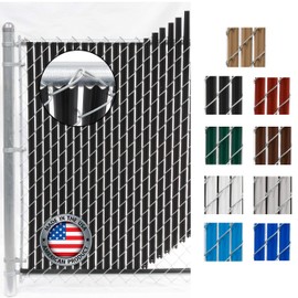 FenceSource Wave Slat (9 Colors) Single Wall Bottom Locking Privacy Slat for 4', 5', 6', 7' and 8' Chain Link Fence (6 ft, Black)