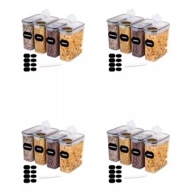 Bluelander Juego De 24 Recipientes Herméticos De Plástico Para Cereales