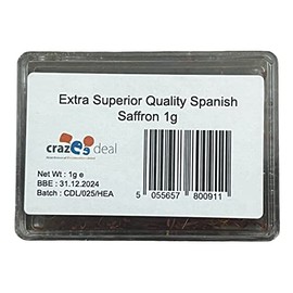Crazee Deal | Extra Superior Fine Pure Spanish Saffron Strands 1g | Azafran | Zaffron | Mancha