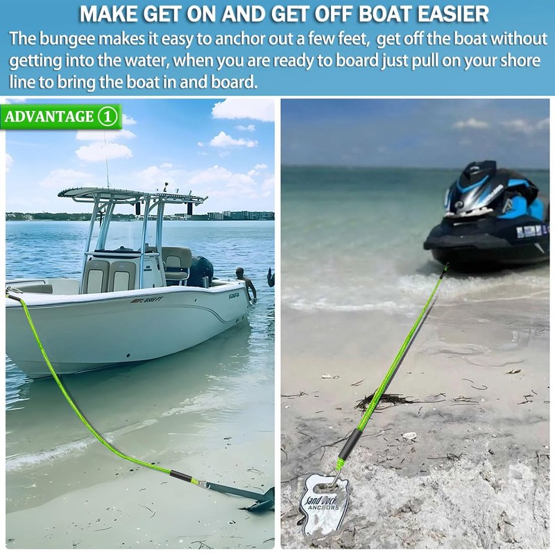 Botepon Boat Bungee Anchor Lines for Beach Anchor, Boat Beach