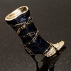 Dark Blue Stiletto High Boot Pin Brooch
