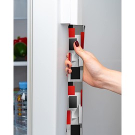 Red Black Refrigerator Door Handle Covers Set of 2 for Dishwasher Microwave Oven Fridge Stove Appliance Door Handles,Washable Kitchen Decor Accessories,Modern Minimalist Abstract Geometric Grey White