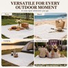 Etnorsu 91 x 71inch White Outdoor Picnic Blanket with Waterproof