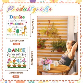 Pack of 12 Flower Pot Stickers, Flower Pot Stickers, Thank You, Teacher Thank You Stickers, Waterproof Stickers for the Flower Pot, Thank You That You Helped Me Grow