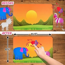 Playbees Kit de Arte con Papel Aluminio de Animales Paquete Mega - Kit de Artes y Manualidades Preescolar para Niños - Arte Sin Desorden para Niños y Niñas de 4, 5, 6, 7, 8, 9 Años - Actividad