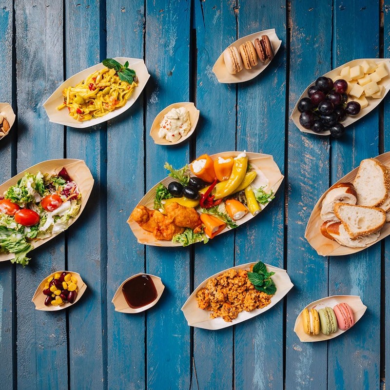 BIOZOYG Pack of 500 Buffet Accessories Snack Bowls Wood 11