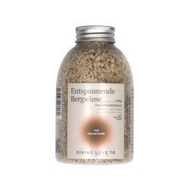 GIVING LOVE TO Bath Salt "Relaxing Mountain Meadow" - Regenerative Sea Salt Bath with Essential Oils (Pine, Mountain Pine, Balm, Juniper), 400 g - Peace & Relaxation