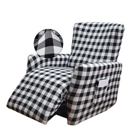 NILUOH Stretch Recliner Cover 4 Pieces Electric Power Lift Recliner Chair Cover Reclining Couch Cover Anti-Slip Fitted Furniture Protector with Side Pocket