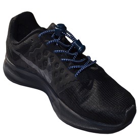 Navy Elastic Reflective Lock Shoe Laces, Easy No Tie Sports Athletics Marathon Runners Triathlon Sneaker & Trainer Shoe Laces for Kids, Adults, Elderly, Disabled or Low Mobility laces