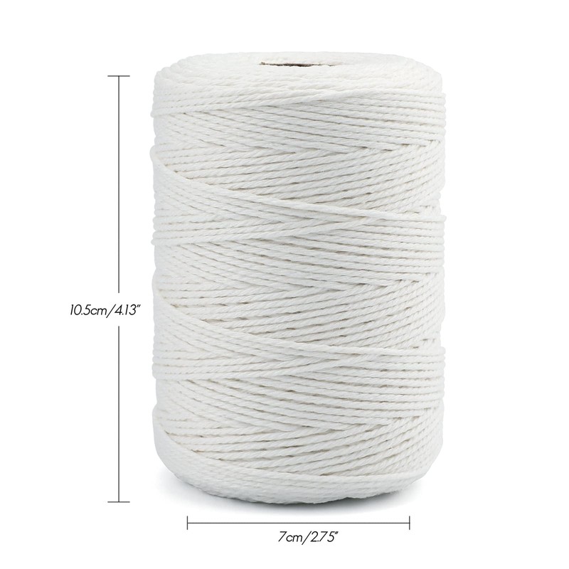 G2PLUS White String, 2MM 656 Feet White Cotton String, Cotton