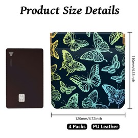 Peacoblue 4Pcs Small Leather Squeeze Coin Purse for Women-Butterfly Pattern Waterproof & Durable Change Pouch Mini Money Wallet,Best Gift for Adult Girls