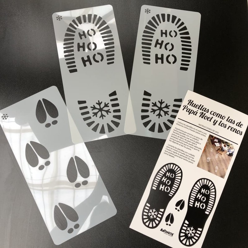 Antracita Christmas footprints Santa and reindeer templates