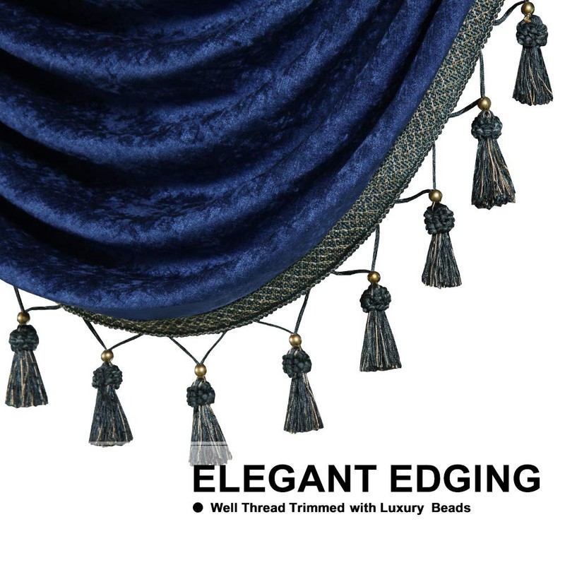 ELKCA Double-Sided Chenille Window Curtains Valance for Living Room Royal