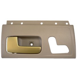 PT Auto Warehouse FO-2385ME-FL - Inside Interior Inner Door Handle, Beige Housing with Chrome Lever (Golden Brush) - Driver Side Front