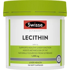 Swisse Ultiboost Lecithin - Rich in choline to assist the metabolism of fat - 150 Capsules