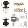 Haidms 5 Pack Matte Black Door Knobs with Lock and