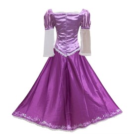 Hotcostyle Tangled Purple Dress Rapunzel Cosplay Costume Princess Lepe Dress Purple Magic Dress, 2X-Large (WJ0049)
