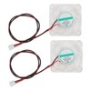 2Pcs 3D Printer Cooling Fan LED Light Hydraulic Bearing Mini