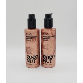 Victoria's Secret Pink Coconut Highlighting Body Oil Moisturizer 8 oz Set of 2