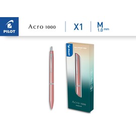 PILOT - Acro 1000 Premium Ballpoint Pen in Pink Gold in Gift Box - Ultra Soft Ink for Incomparable Writing - Refillable Retractable Ballpoint Pen - Black Ink - Medium Tip