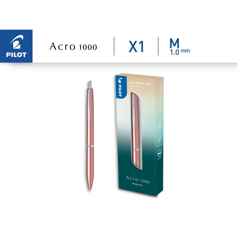 PILOT - Acro 1000 Premium Ballpoint Pen in Pink Gold