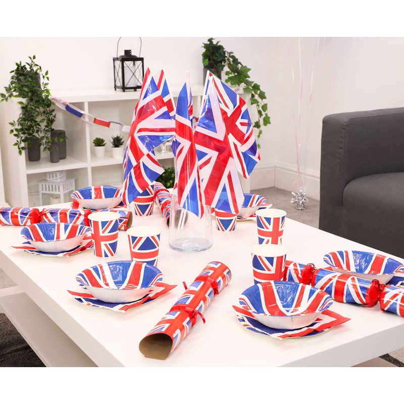 Toyland® Pack of 10 - Disposable Union Jack Paper Bowls