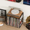 VYUOL Vinyl Record Storage,Vinyl Record Holder Up to 80-100 Albums,4-Compartment