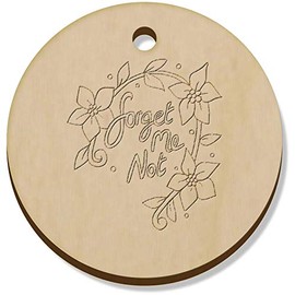 Azeeda 11 x 34mm 'Forget Me Not' Wooden Pendants/Charms (PN00009795)