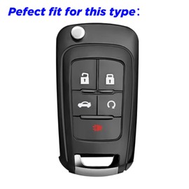 Key Fob Cover for Chevy GMC: 5 Buttons Key Fob Case Fit for Chevy Camaro Equinox Malibu Spark EV Impala Cruze Sonic Volt SS Sedan GMC Terrain Denali 2014-2020丨Remote Protector 13504199 (Black)