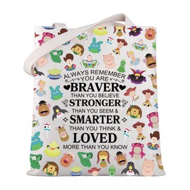 WSNANG Cartoon Movie Tote Bag Woody and Buzz Fans Gift Toy Carton Movie Shopping Bag Carton Movie Lover Gift (Toy TB)