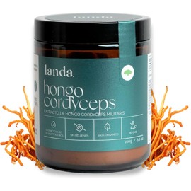 LANDA Extracto en Polvo de Hongo Cordyceps Orgánico 100g Orgánico 10:1 Energía y Resistencia Física Apoyo Respiratorio Protección Antioxidante