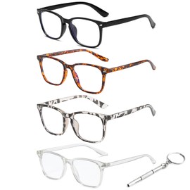AWAVM 3 Pack Blaues Licht Blockieren Brillen, Blaulichtfilter Brille, Runde Rahmen Anti Blaues Lesebrille für Damen und Herren, Rund Anti Blaulicht PC Gaming Brillen Modebrille, Anti Blendung