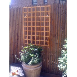 Solid Teak Wood Trellis 24 inches Wide x 48 inches Tall - Diamond Tropical Hardwoods - Stainless Steel Hardware