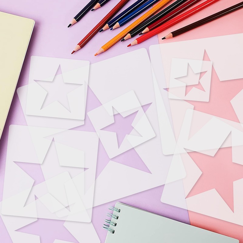 Star Stencil, 8 Pcs Different Size Star Stencils, Star Template