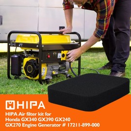 HIPA GX390 GP5500 Air Filter for Generac GP6500 RS5500 RS7000E GP7500 H5500 H7500 Generator Honda GX270 GX240 GX340 Engine Parts 17211-899-000 W Fuel Spark Plug