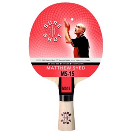 Sure Shot Matthew Syed MS-15 Table Tennis & Ping Pong Bat – ITTF Approved STAG Control 1.8mm Rubber, 5-Ply Blade, Straight Handle – High Control for Beginners & Intermediate Players