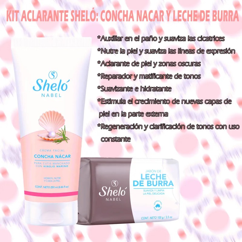 Crema Facial Concha Nacar + Jabón Leche De Burra, Aclarante