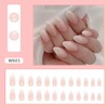 Cubahop 24 Pieces Almond Nude Gradient Nails Full Cover Gold