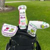 Giggle Golf Blade Putter Cover, PU Leather with Embroidered Designs