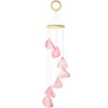 rockcloud Rose Quartz Raw Stones Wind Chime Home Garden Decoration