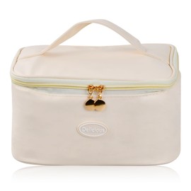 DEARBAG Lunch Bags with Handle for Women, Reusable Leakproof Lunch Box Tote Bag, Portable Insulated Cool Bags, Packed Thermal Cooler Bag for Work, School, Picnic and Travel (Beige) (Single-Layer)