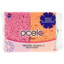 O-Cel-O Handy Sponges, Assorted Colors(Packaging May vary), 4 Count, pack of 4