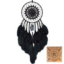 Urdeoms Black Dream Catchers for Bedroom Adults Boys Dream Catcher Wall Decor for Girls Crystals Boho Wall Hanging Decor Teens Room Decoration Festival Gifts Ideas(NO.16)