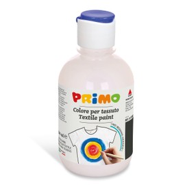 PRIMO - Colores Permanentes para Telas en Botella de 300 ml, Colores Acrílicos Vivos y Cubrientes para Niños +4 Años y Adultos, Pintura para Telas Ideal para Camisetas, Bolsas, Jeans, Zapatos y Más