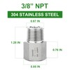 TAISHER 2PCS 304 Stainless Steel 3/8" NPT Male x 3/8"