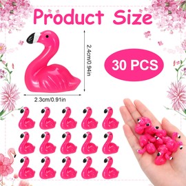 Guiqulai 30 Pcs Mini Flamingo, Resin Animals Tiny Flamingo Decor Mini Ducks Miniature Figures Tiny Resin Animals for Garden Dollhouse Landscape Aquarium Potted Birthday Party Decor