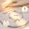 JATEBI 14K Gold Plated Bracelets for Women, Initial Cross Bracelet