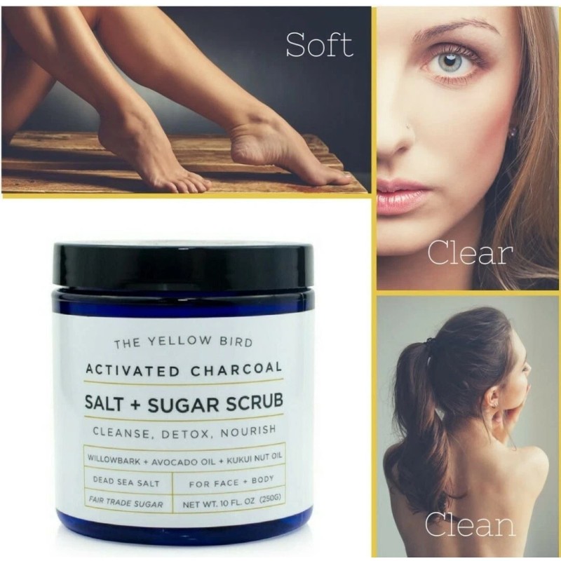 Nourish The Yellow Bird Activated Charcoal Salt + Sugar Scrub-